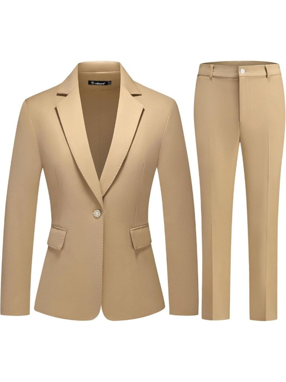 Chic Women's 2-Piece Formal Business Suit with Notched Lapel Blazer & Pants